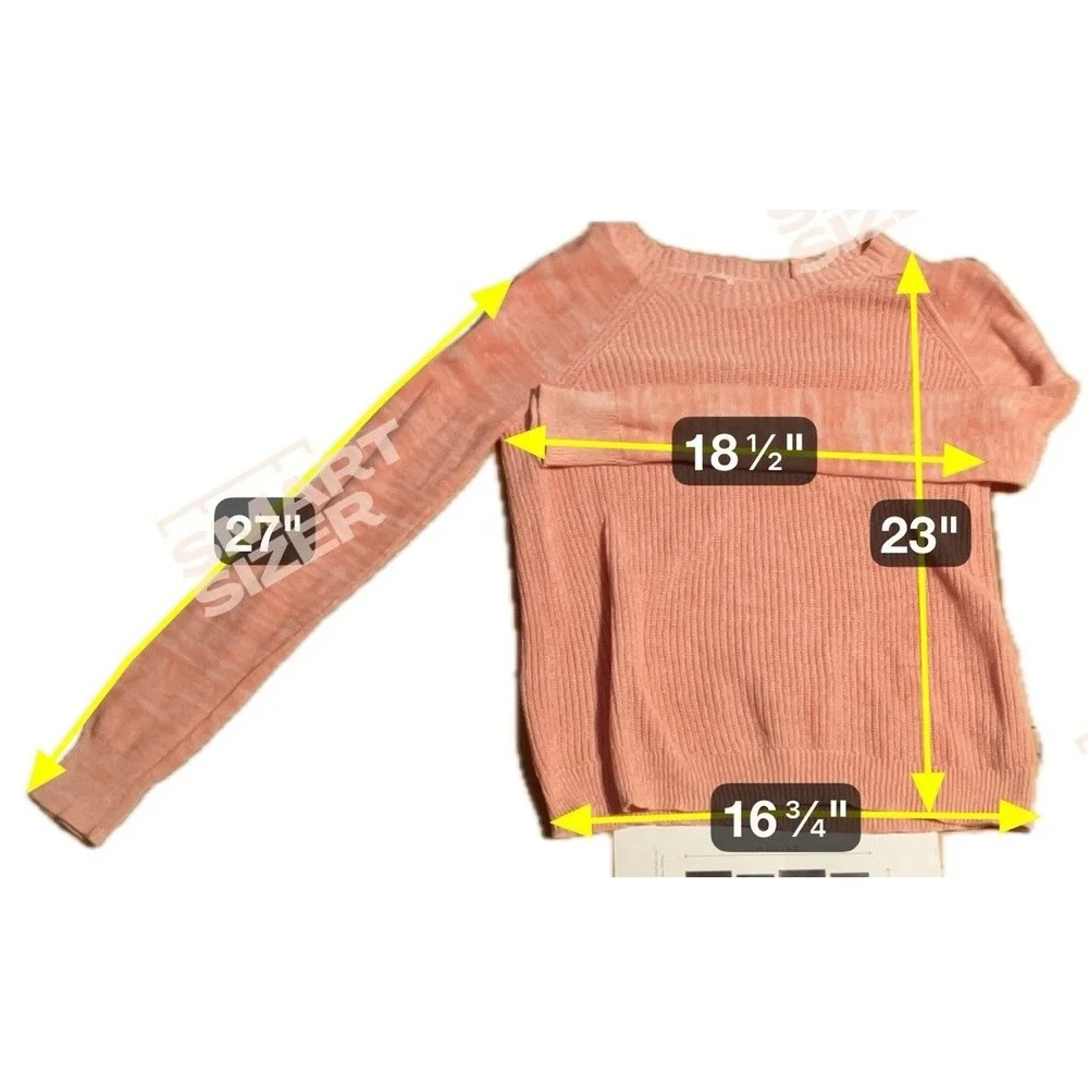 Mossimo Supply Co. Peach Marled 100% Cotton Raglan Knit Sweater, Women's Large